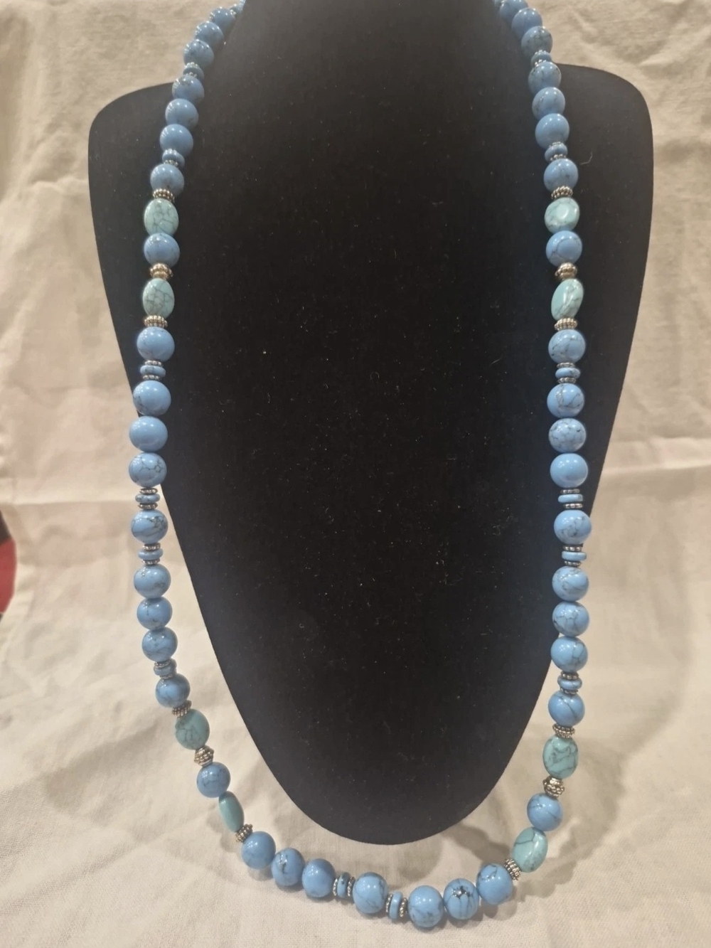 Chaps Turquoise Colored Beaded Necklace 22"
